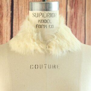 Vintage 1950s Collar, White Fur Detachable Blouse or Dress Yoke